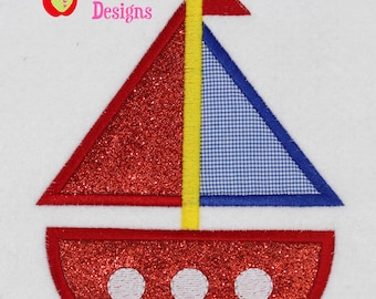 Boy Sailboat Applique Design