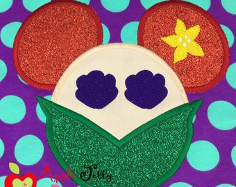 Ariel Minnie Ears Applique Design