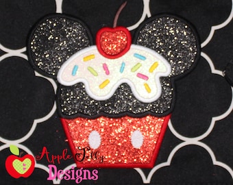 Mickey Cupcake Applique Design