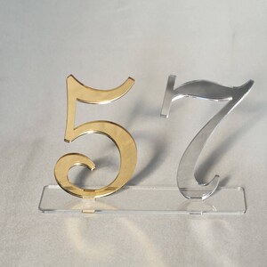 gold mirror acrylic Table Numbers, Wedding Table Numbers, Wedding Table Decor, Table Numbers image 5