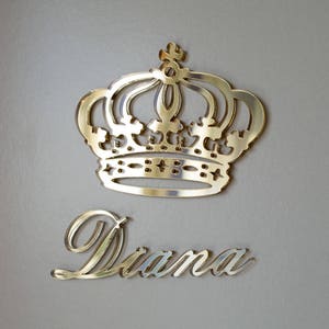 Princess crown Crown Prince Royal Crown with Your Name Personalized queen crown Royal Crown Wall Decor Custom Hanging Signs Living room Art image 1