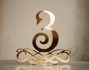 Wedding acrylic Table Numbers, 5" Mirror acrylic Table Numbers, Wedding Table Numbers, Wedding Table Decor, Table Numbers