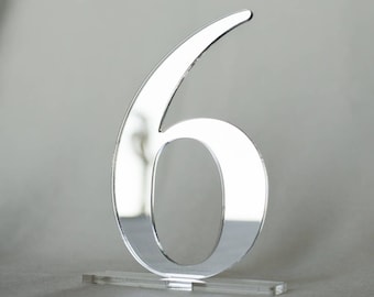 Mirror Acrylic Wedding Table Numbers, Table Decor