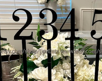 Acrylic Wedding Table Numbers, Black or Gold Mirror Decoration