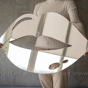 Silver or Gold Lips Mirror Decor Wall hanging Home Decor Kiss Art Kiss Lips Decor for Salon Decor Beauty Shop Decor