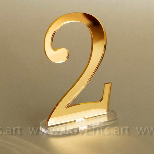 Rose Gold Mirror Acrylic Table Numbers Wedding Table Numbers Etsy