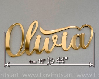 Gold mirror large personalized name sign, wall mirror name sign, Baby name sign, Custom Name room decor Plaque Letters Backdrops Party decor