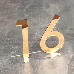 Rose Gold Mirror Acrylic Table Numbers, Wedding Table Numbers, Wedding Table Decor, Table Numbers