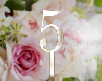 Mirror Acrylic Wedding Table Numbers, Luxury Gold or Silver Decoration