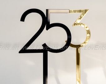Big Wedding Table Numbers, Modern Block Font, Gold, Black, Silver
