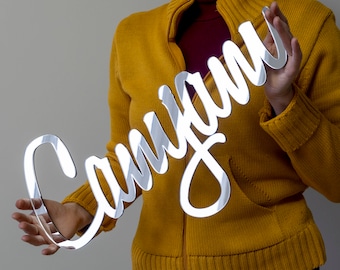 Personalized Acrylic Mirror Name Sign, Party Decor