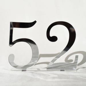 5 mirror acrylic Table Numbers, Wedding Table Numbers, Wedding Table Numbers Set, Wedding Table Decor, Table Numbers image 1