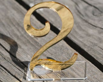 gold mirror acrylic Table Numbers, Wedding Table Numbers, Wedding Table Decor, Table Numbers