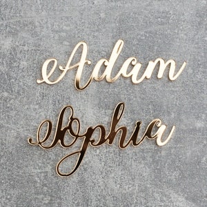 Laser cut names, Set of wedding place cards, wedding table signs, acrylic place cards, name cards, name cards wedding image 1