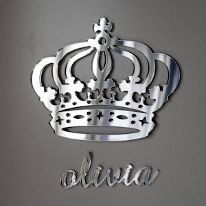 Princess crown Crown Prince Royal Crown with Your Name Personalized queen crown Royal Crown Wall Decor Custom Hanging Signs Living room Art image 3