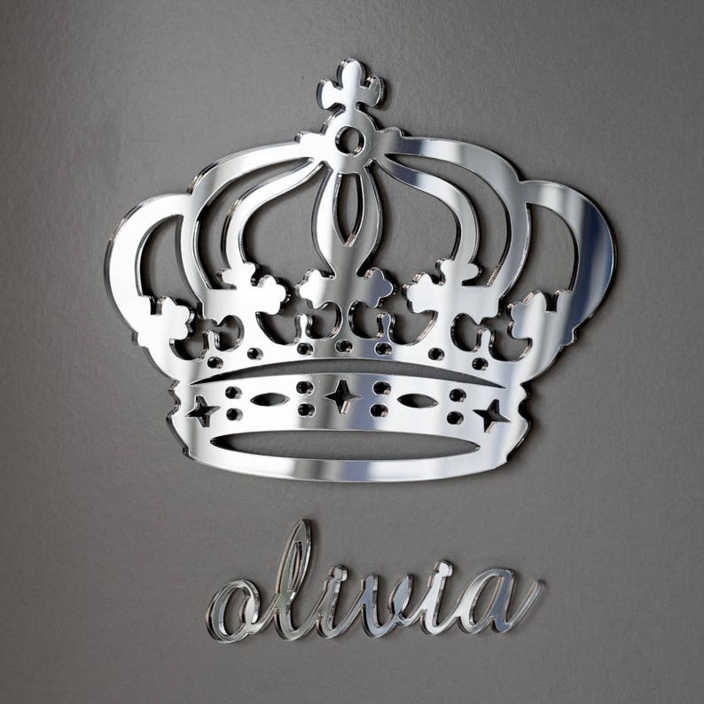 Princess crown Crown Prince Royal Crown with Your Name Personalized queen crown Royal Crown Wall Decor Custom Hanging Signs Living room Art image 3