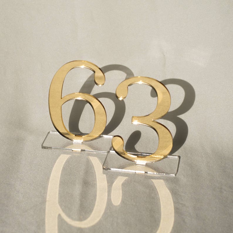 35 Mirror Acrylic Table Numbers Wedding Table Numbers Etsy