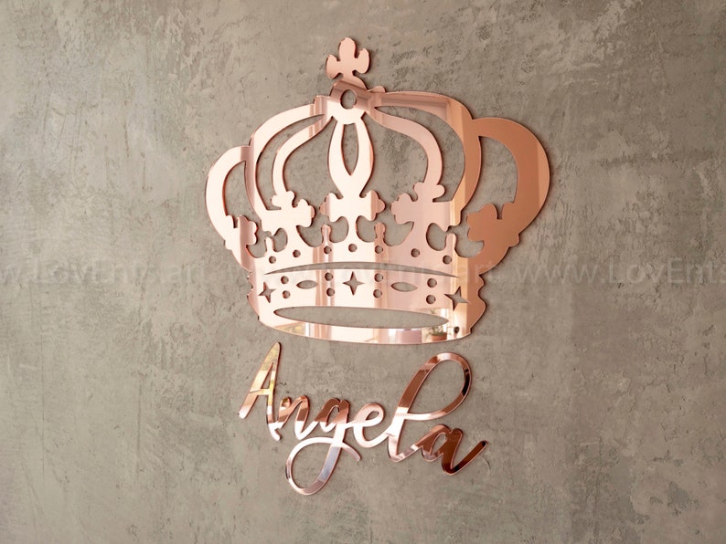 Princess crown Crown Prince Royal Crown with Your Name Personalized queen crown Royal Crown Wall Decor Custom Hanging Signs Living room Art image 4