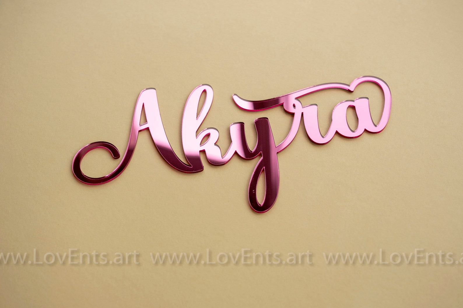Large Personalized Mirror Name Sign Rose Gold Backdrop Name Etsy