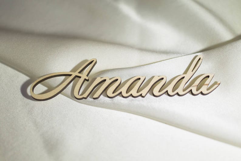 Set of wood place cards name cards for wedding Individual ...