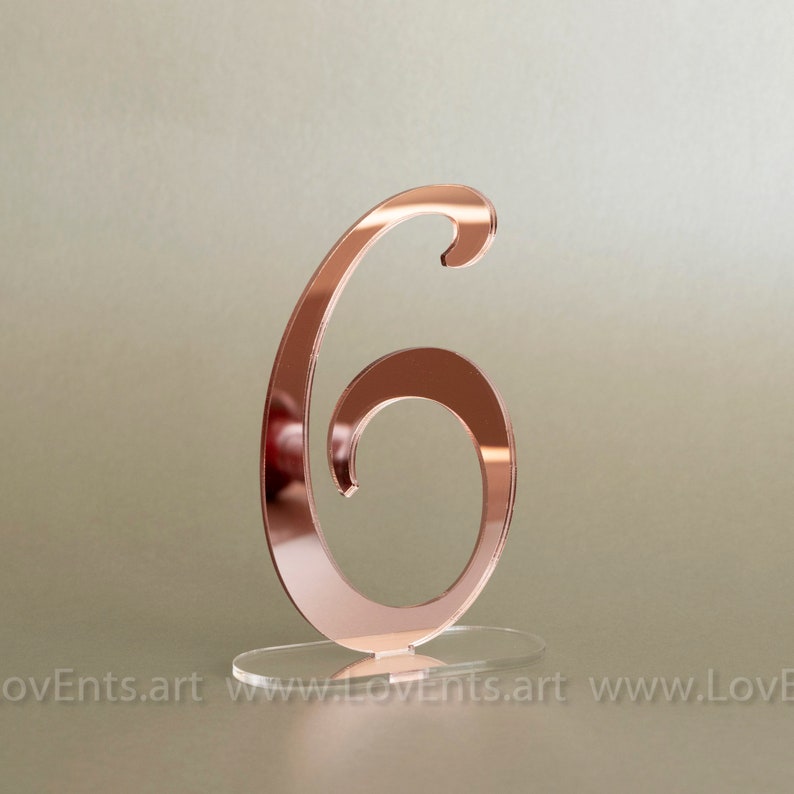 gold mirror acrylic Table Numbers, Wedding Table Numbers, Wedding Table Decor, Table Numbers image 2