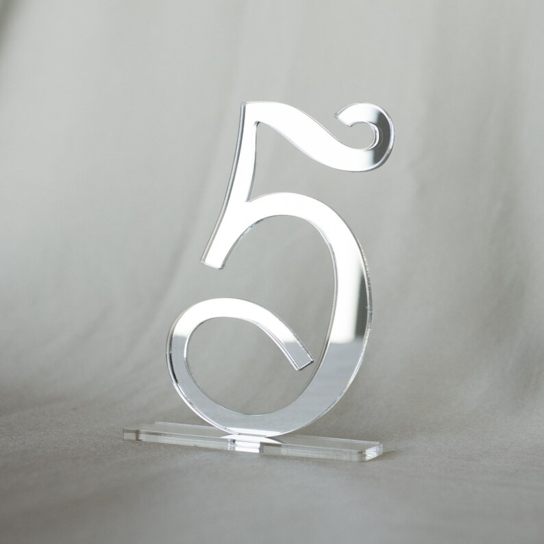 Black Table Numbers, Wedding Table Numbers, Wedding Table Numbers Set, Wedding Table Decor, Mirror acrylic Table Numbers image 7