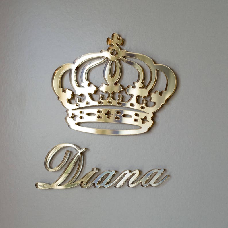 Princess crown Crown Prince Royal Crown with Your Name Personalized queen crown Royal Crown Wall Decor Custom Hanging Signs Living room Art image 1