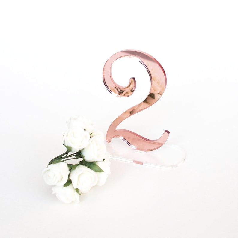 Rose Gold Mirror Table Numbers Black Wedding Silver Decor Blue
