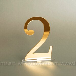 5 mirror acrylic Table Numbers, Wedding Table Numbers, Wedding Table Numbers Set, Wedding Table Decor, Table Numbers image 2