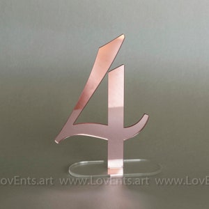 Acrylique miroir doré, numéros de table, numéros de table de mariage, décoration de table de mariage, numéros de table image 4