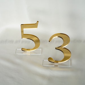 mirror acrylic Table Numbers 5, Wedding Table Numbers, Wedding Table Numbers Set, Wedding Table Decor, Table Numbers, image 6