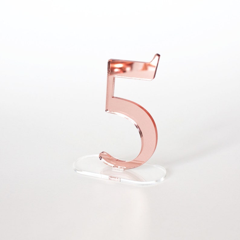 mirror acrylic Table Numbers 5, Wedding Table Numbers, Wedding Table Numbers Set, Wedding Table Decor, Table Numbers, image 2