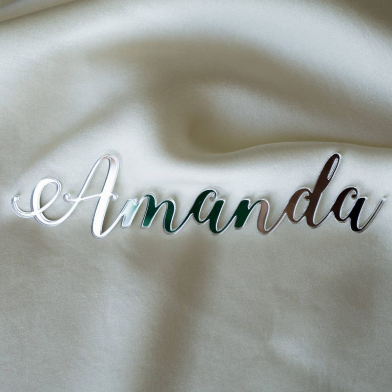 Laser cut names, Set of wedding place cards, wedding table signs, acrylic place cards, name cards, name cards wedding Silver mirror