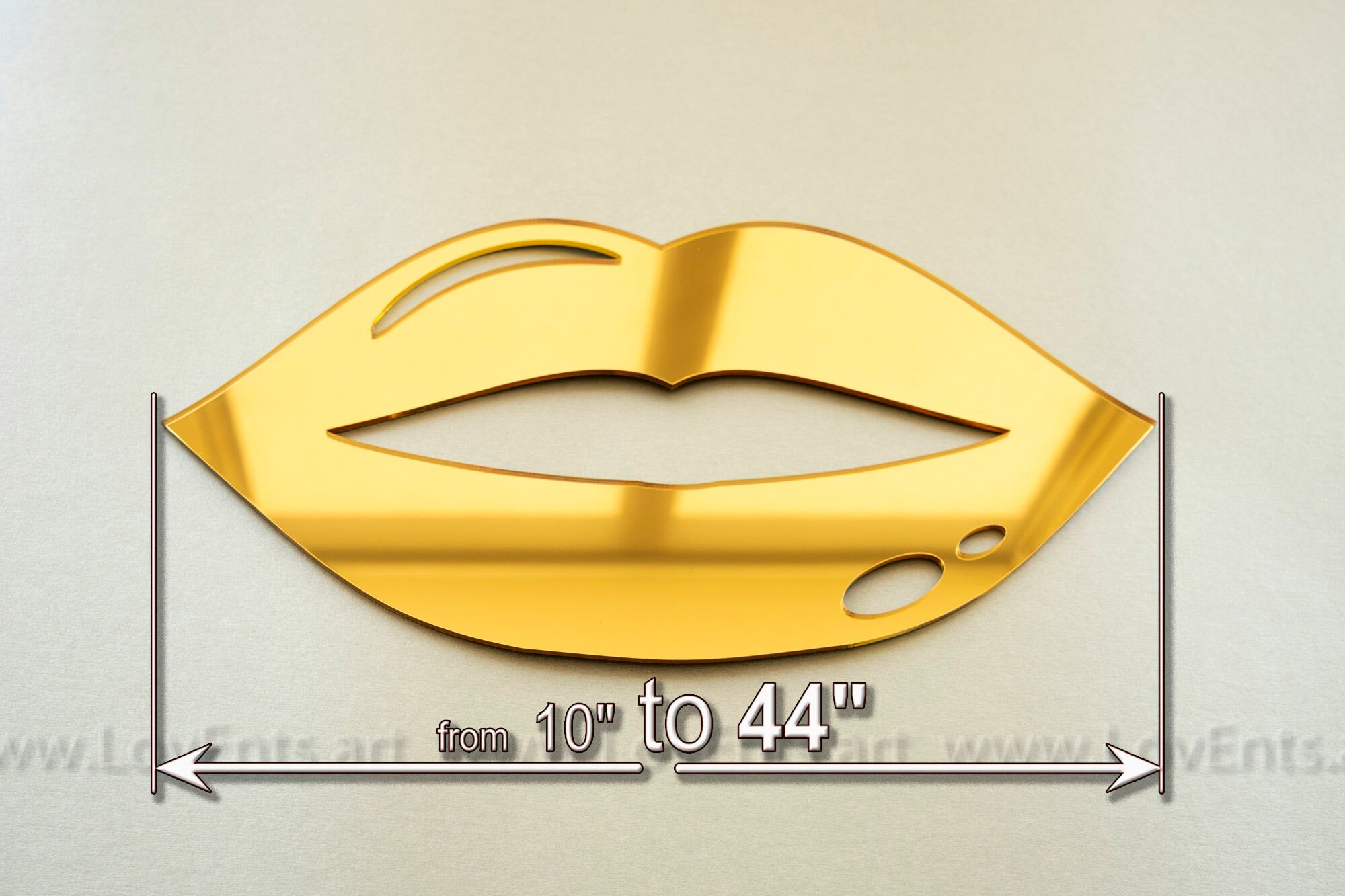 Rose Gold Lips Mirror Decor Wall hanging Home Decor Kiss Art Etsy