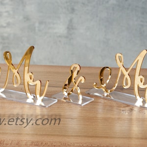 MR and MRS wedding decor, MR and Mrs Sign, Free Standing Wedding Table Signs, Mr&Mrs mirror Letters, table centerpiece decor