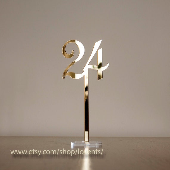 Two Sides Golden Mirror Acrylic Table Numbers Wedding Two Sides Golden Mirror Acrylic Table, Gold Mirror Acrylic Table Numbers