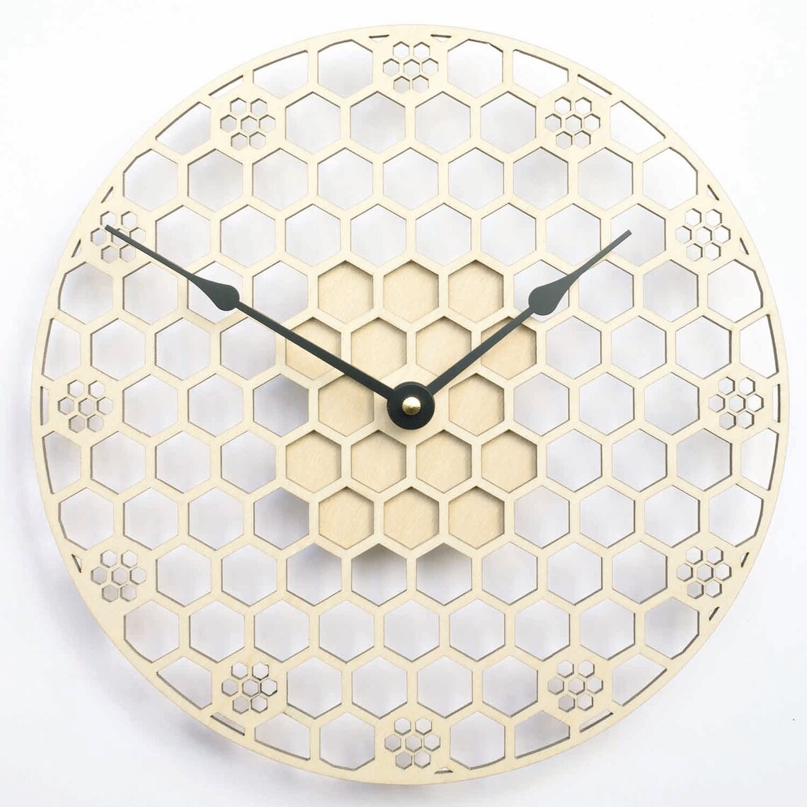 Hexagon Wood Clock Wooden Clock Sacred Geometry Etsy