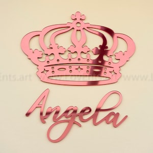 Princess crown Crown Prince Royal Crown with Your Name Personalized queen crown Royal Crown Wall Decor Custom Hanging Signs Living room Art image 2