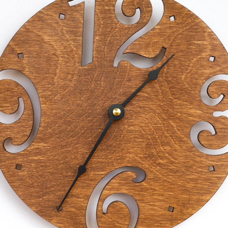 Large Wall Clock Unique clock Modern Clock Wooden Wall Etsy