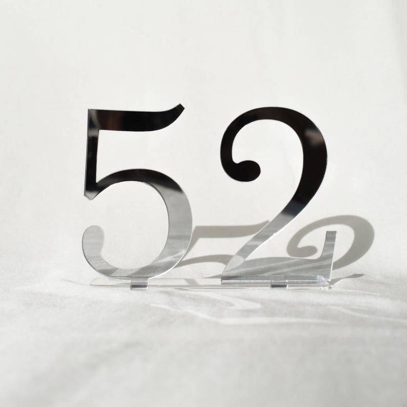 3,5 mirror acrylic Table Numbers, Wedding Table Numbers, Wedding Table Numbers Set, Wedding Table Decor, Table Numbers image 3