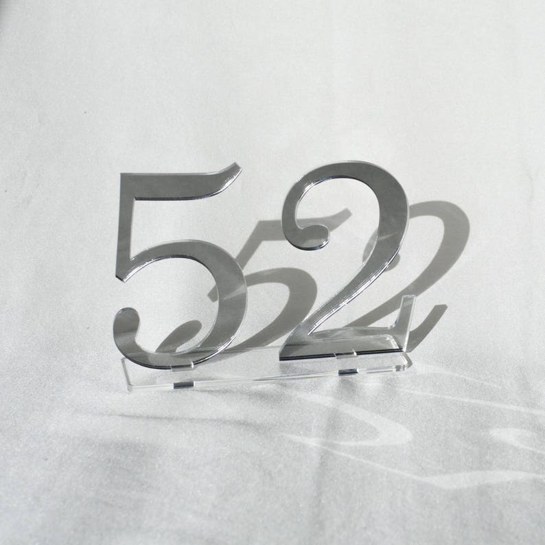 5 mirror acrylic Table Numbers, Wedding Table Numbers, Wedding Table Numbers Set, Wedding Table Decor, Table Numbers Mirror silver