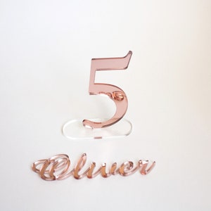 gold mirror acrylic Table Numbers 5, Wedding Table Numbers Set, Wedding Table Numbers, Wedding Table Decor, Table Numbers, image 2