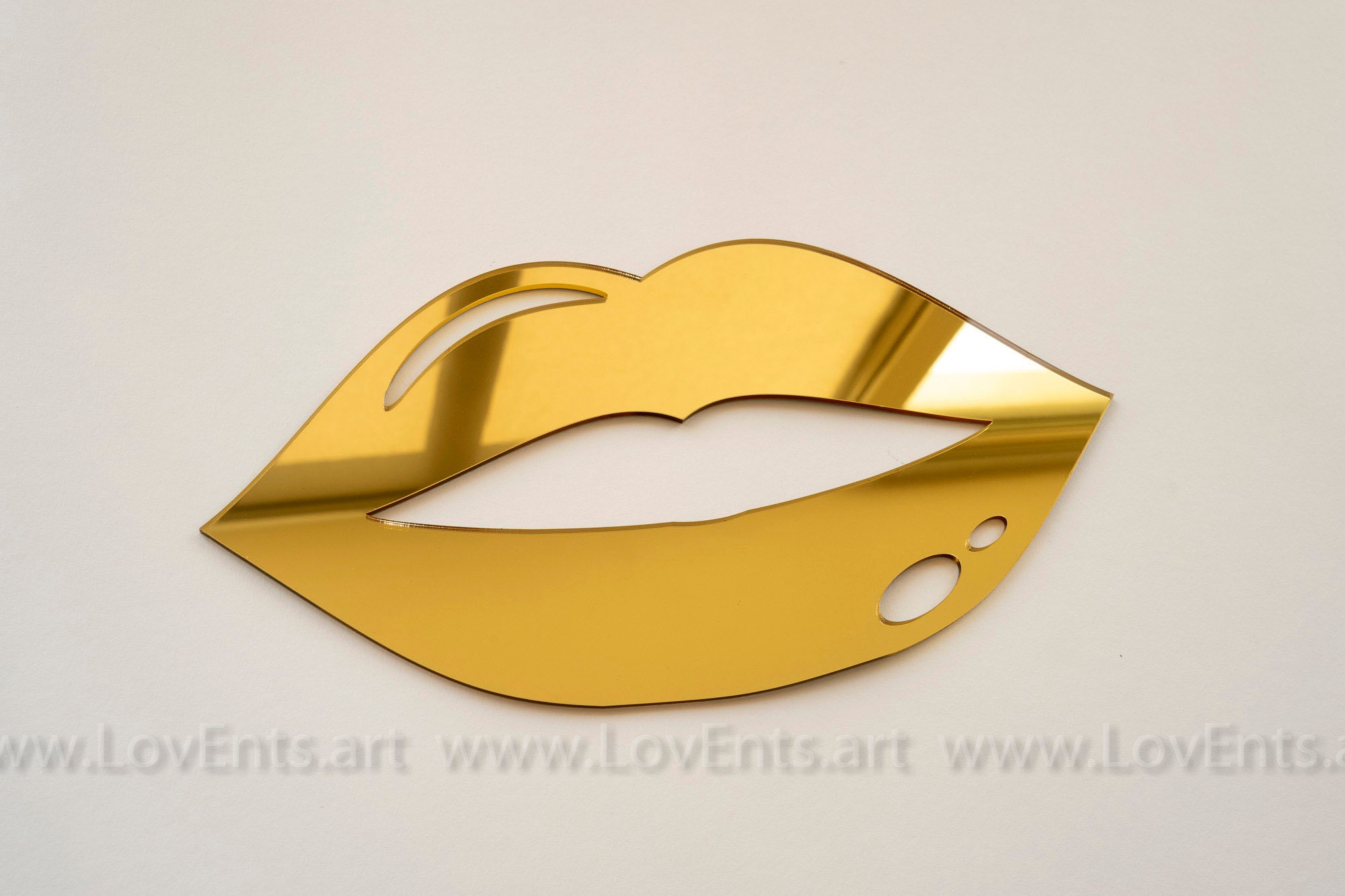 Rose Gold Lips Mirror Decor Wall hanging Home Decor Kiss Art Etsy