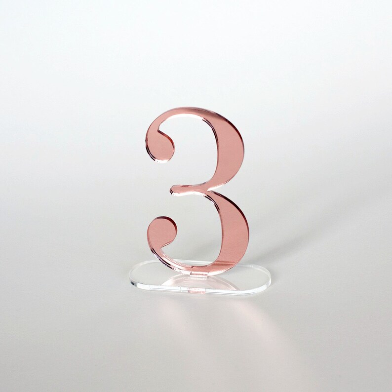 5 mirror acrylic Table Numbers, Wedding Table Numbers, Wedding Table Numbers Set, Wedding Table Decor, Table Numbers image 5