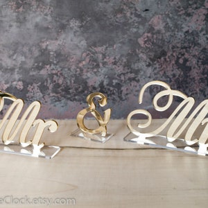MR and Mrs Sign, Free Standing Wedding Table Signs, Mr&Mrs mirror Letters, table centerpiece decor, MR and MRS wedding decor