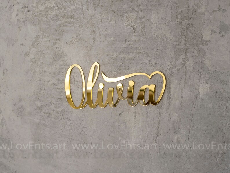 Gold mirror large personalized name sign, wall mirror name sign, Baby name sign, Custom Name room decor Plaque Letters Backdrops Party decor image 2