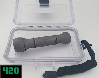 TiChillum:  3D Printed Titanium Chillum style pipe Raw Finish