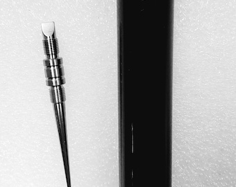 Grade 5 Deluxe Titanium Toothpick in Black Plastic Polycarbonate Tube