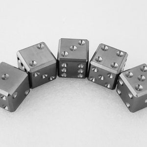 16mm Pure Titanium Die/Dice D6:  Single, Pair or 5 Pack Made in New England