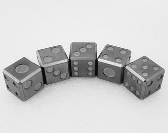 Dados D6 de titanio de 16 mm, puntos equilibrados, fabricados en EE. UU.